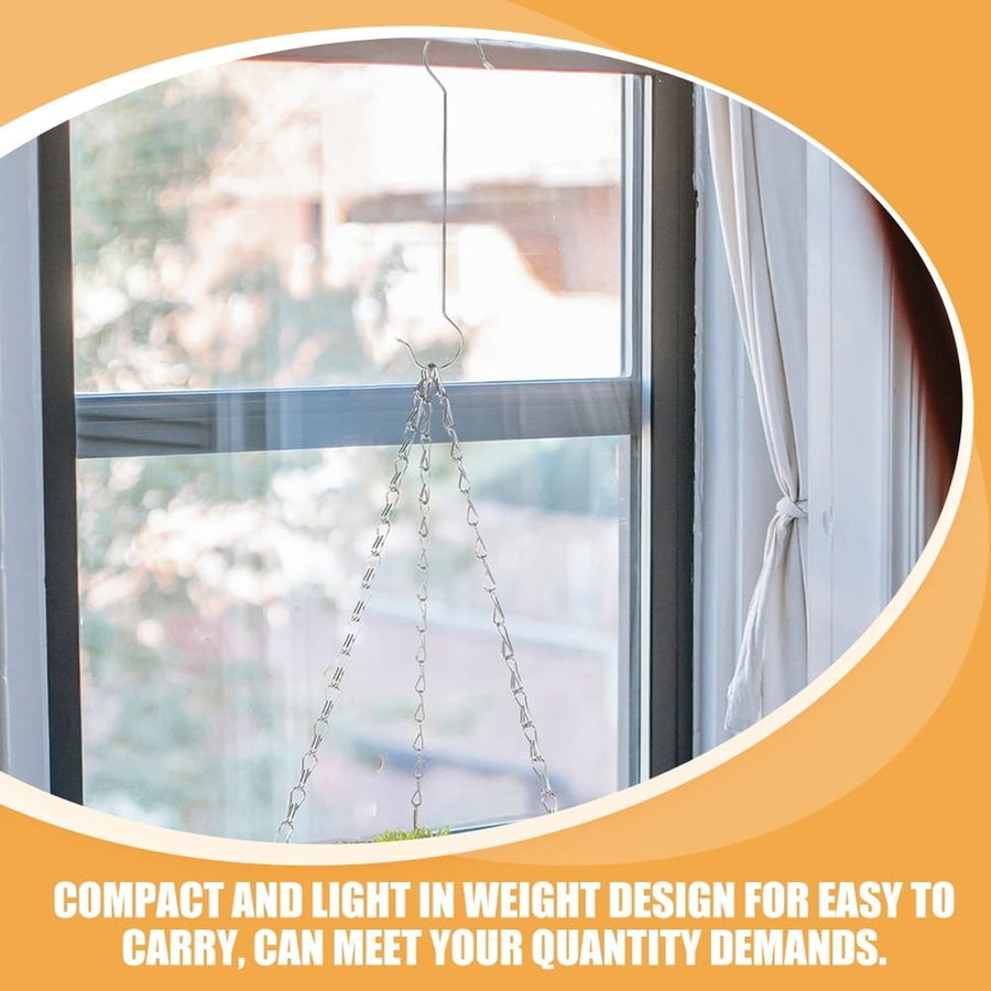 6-Pack Heavy Duty Metal S Hooks for Hanging Plants, Bird Feeders, and Garden Accessories in Outdoor Courtyard