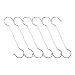 6-Pack Heavy Duty Metal S Hooks for Hanging Plants, Bird Feeders, and Garden Accessories in Outdoor Courtyard