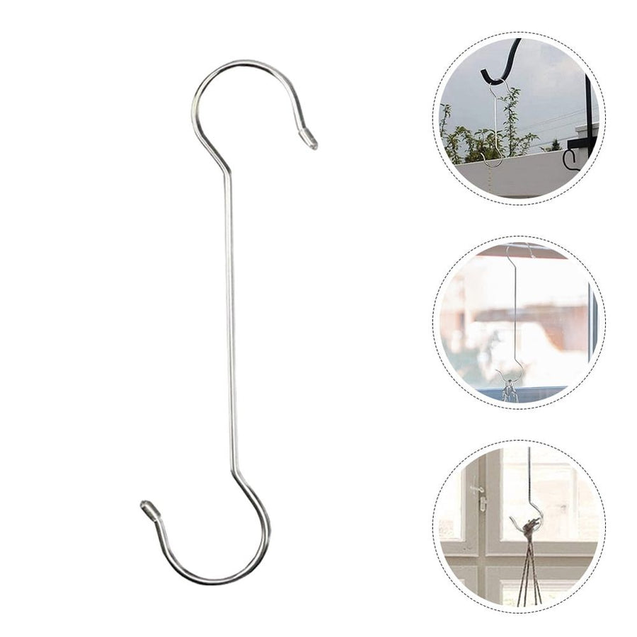 6-Pack Heavy Duty Metal S Hooks for Hanging Plants, Bird Feeders, and Garden Accessories in Outdoor Courtyard