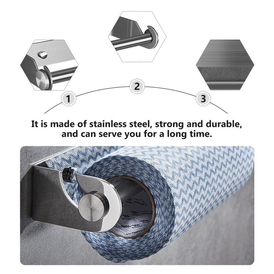 1Pc Plated Silver Stainless Steel Bathroom Tissue Holder and Towel Storage Rack for Home
