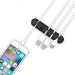 Adjustable Adhesive Wire Cord Organizer Clips for Charging and Audio Cables, Black Cable Management Solution