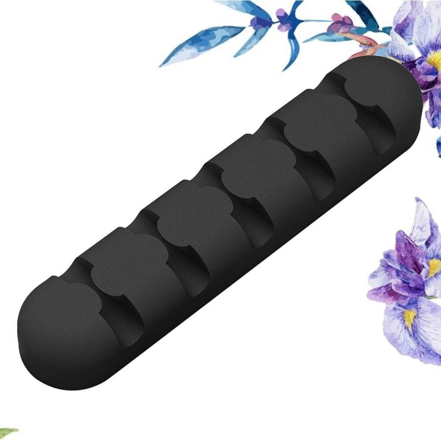 Adjustable Adhesive Wire Cord Organizer Clips for Charging and Audio Cables, Black Cable Management Solution