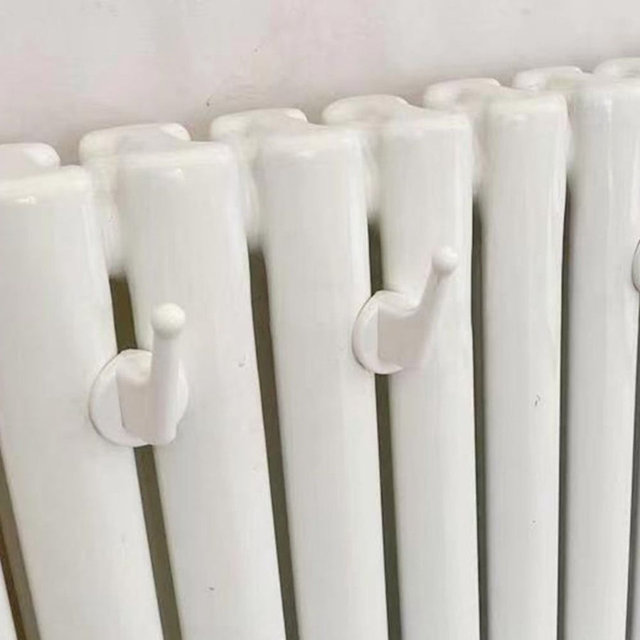 White Plastic Wall Hooks for Towels and Clothes, Space-Saving Design, 4 Pieces Set