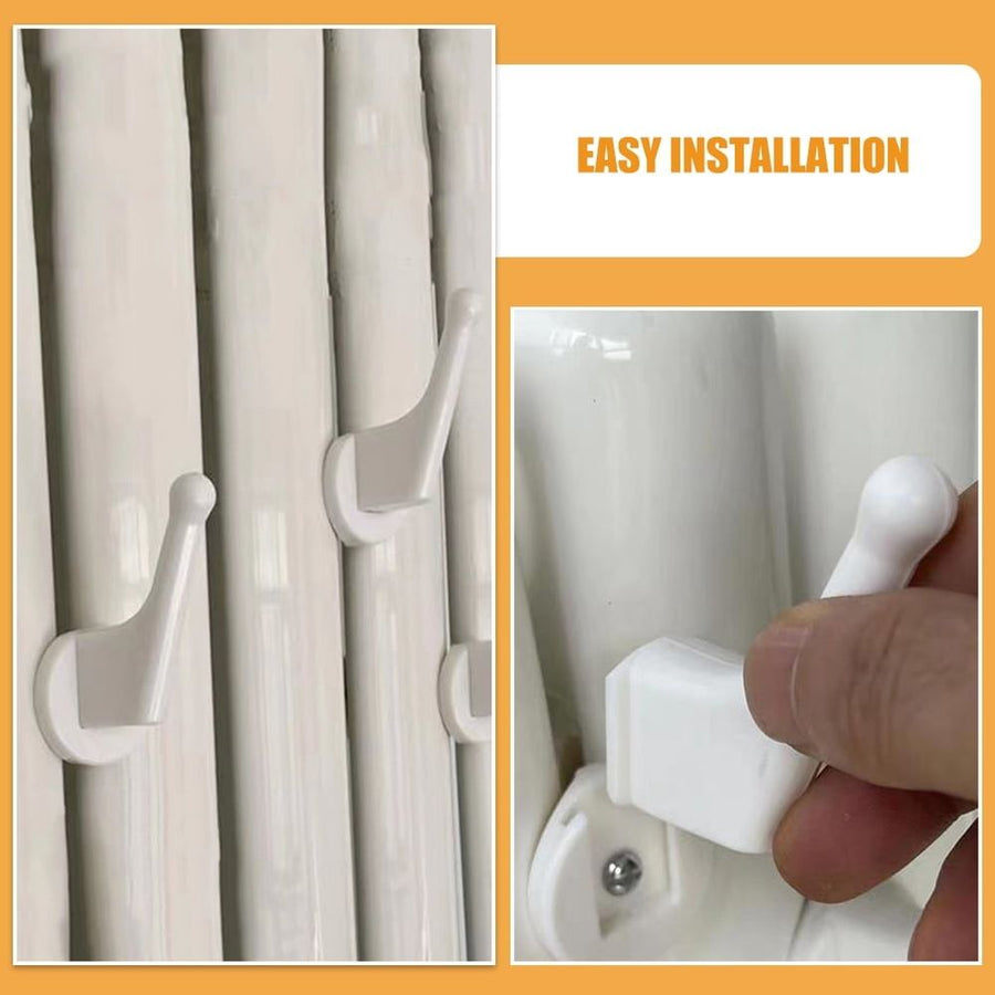 White Plastic Wall Hooks for Towels and Clothes, Space-Saving Design, 4 Pieces Set