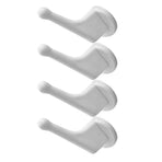 White Plastic Wall Hooks for Towels and Clothes, Space-Saving Design, 4 Pieces Set