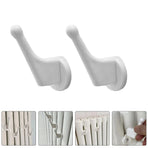 White Plastic Wall Hooks for Towels and Clothes, Space-Saving Design, 4 Pieces Set