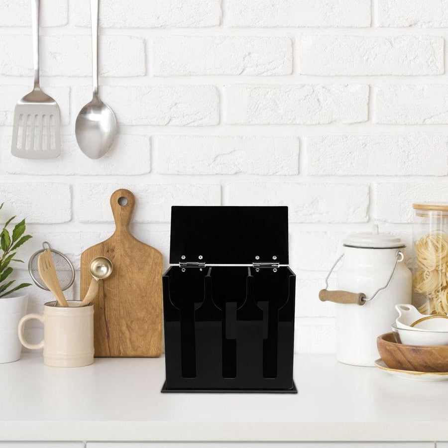 Black Acrylic Spoon Holder Organizer for Bar Use, Stable and Reusable