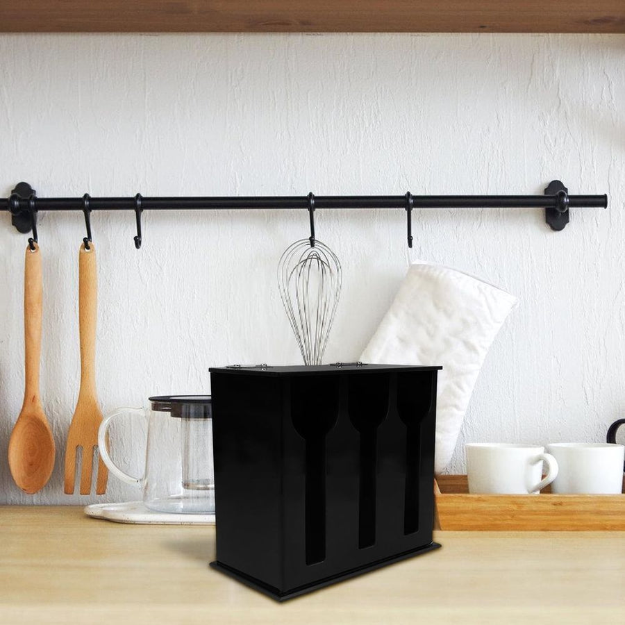 Black Acrylic Spoon Holder Organizer for Bar Use, Stable and Reusable