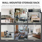 Modern Black Wall-Mounted Roll Paper Holder - Stylish Bathroom Tissue Rack
