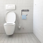 Modern Black Wall-Mounted Roll Paper Holder - Stylish Bathroom Tissue Rack
