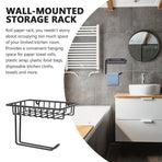 Modern Black Wall-Mounted Roll Paper Holder - Stylish Bathroom Tissue Rack