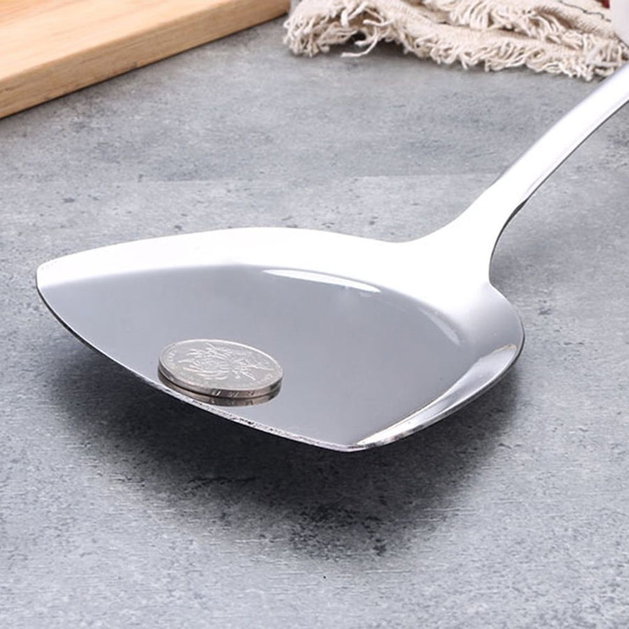 1Pc Kitchen Gadget Stainless Steel Cooking Utensil with Hollow Handle Plated Silver