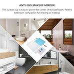 Fog-Proof Shaving Mirror with Holder Shelf, Acrylic Bathroom Mirror for Makeup and