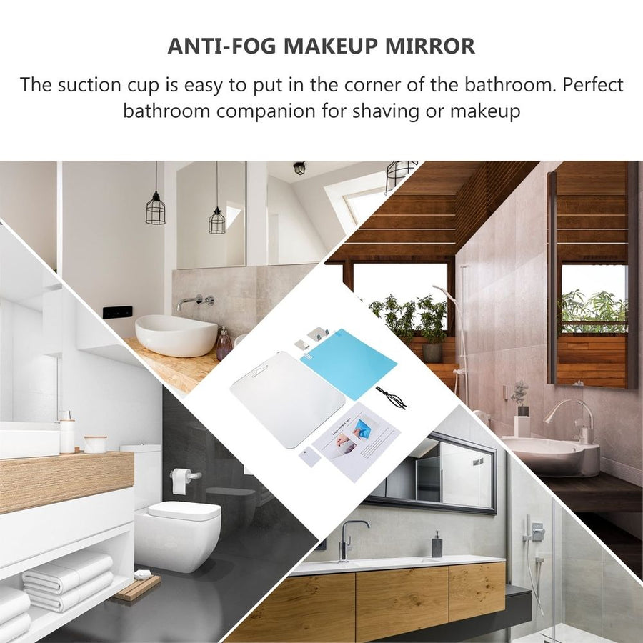 Fog-Proof Shaving Mirror with Holder Shelf, Acrylic Bathroom Mirror for Makeup and