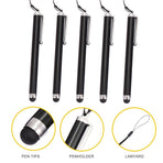 5Pcs Touch Screen Stylus with Silicone End for Phone Use and Lanyard