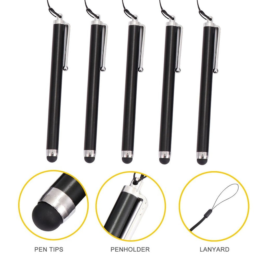 5Pcs Touch Screen Stylus with Silicone End for Phone Use and Lanyard