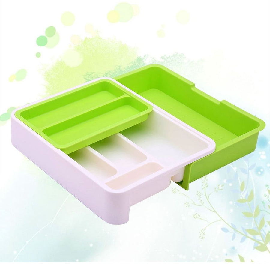 Kitchen Organizer Telescopic Storage Box Multi-Divided Design for Cutlery