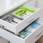 Kitchen Organizer Telescopic Storage Box Multi-Divided Design for Cutlery