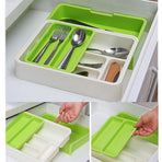 Kitchen Organizer Telescopic Storage Box Multi-Divided Design for Cutlery
