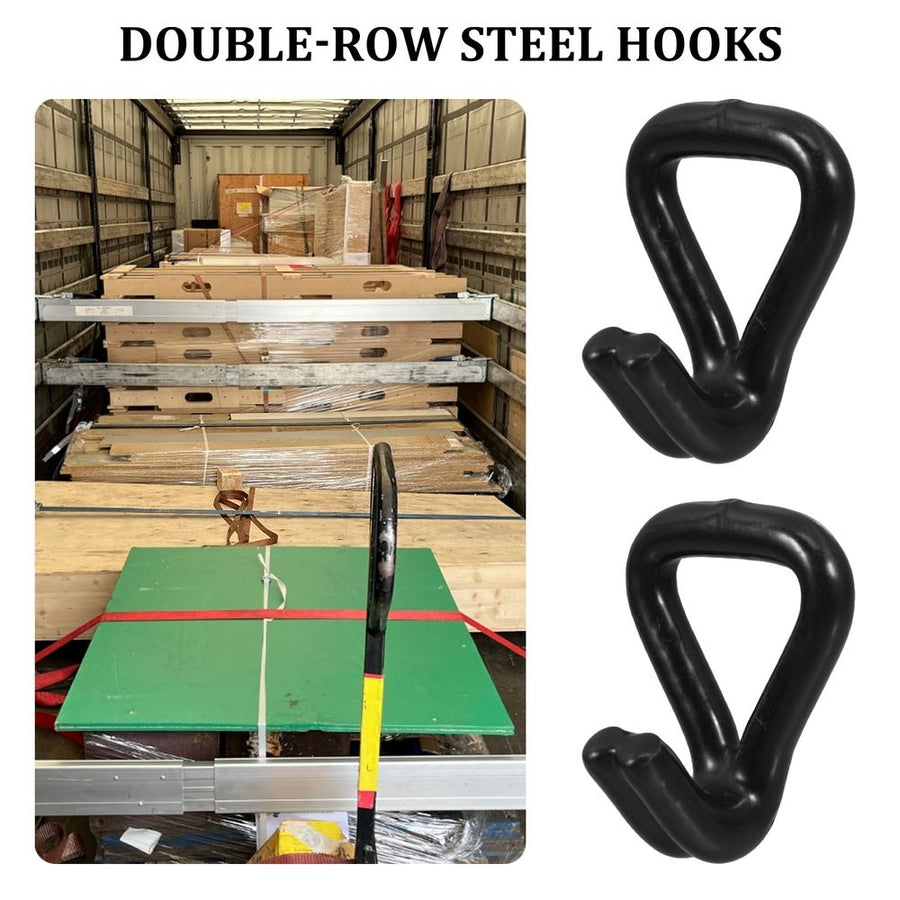 10Pcs Heavy Load Double J Hooks with Plastic Coating for Car Trunk Organization