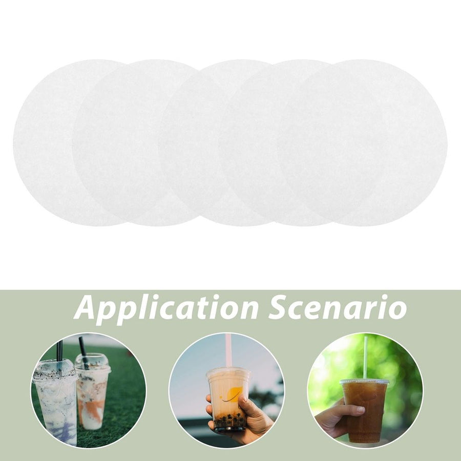 500Pcs Round Greaseproof Paper Sealing Discs for Drinks with Elegant Design