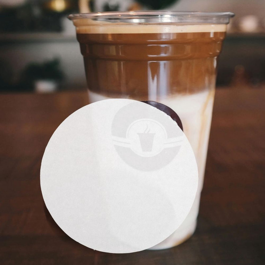 500Pcs Round Greaseproof Paper Sealing Discs for Drinks with Elegant Design