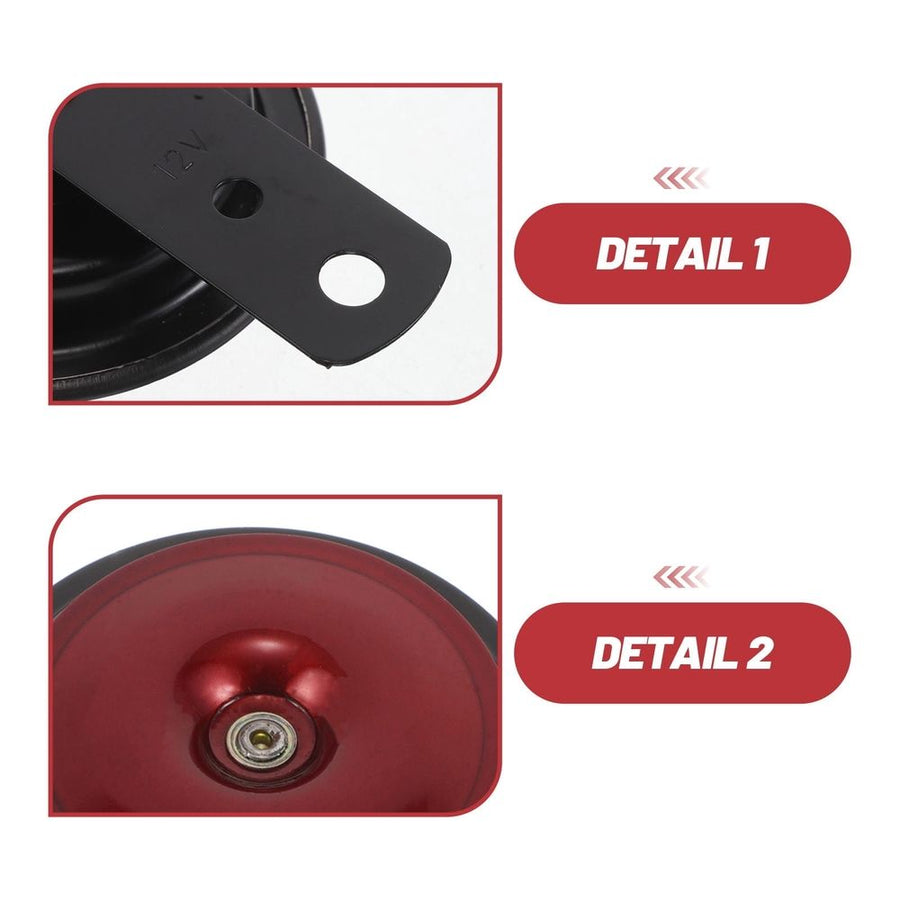 Red Plastic Alloy Waterproof Motorcycle Horn Loud Clear Tones 2Pcs