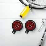 Red Plastic Alloy Waterproof Motorcycle Horn Loud Clear Tones 2Pcs