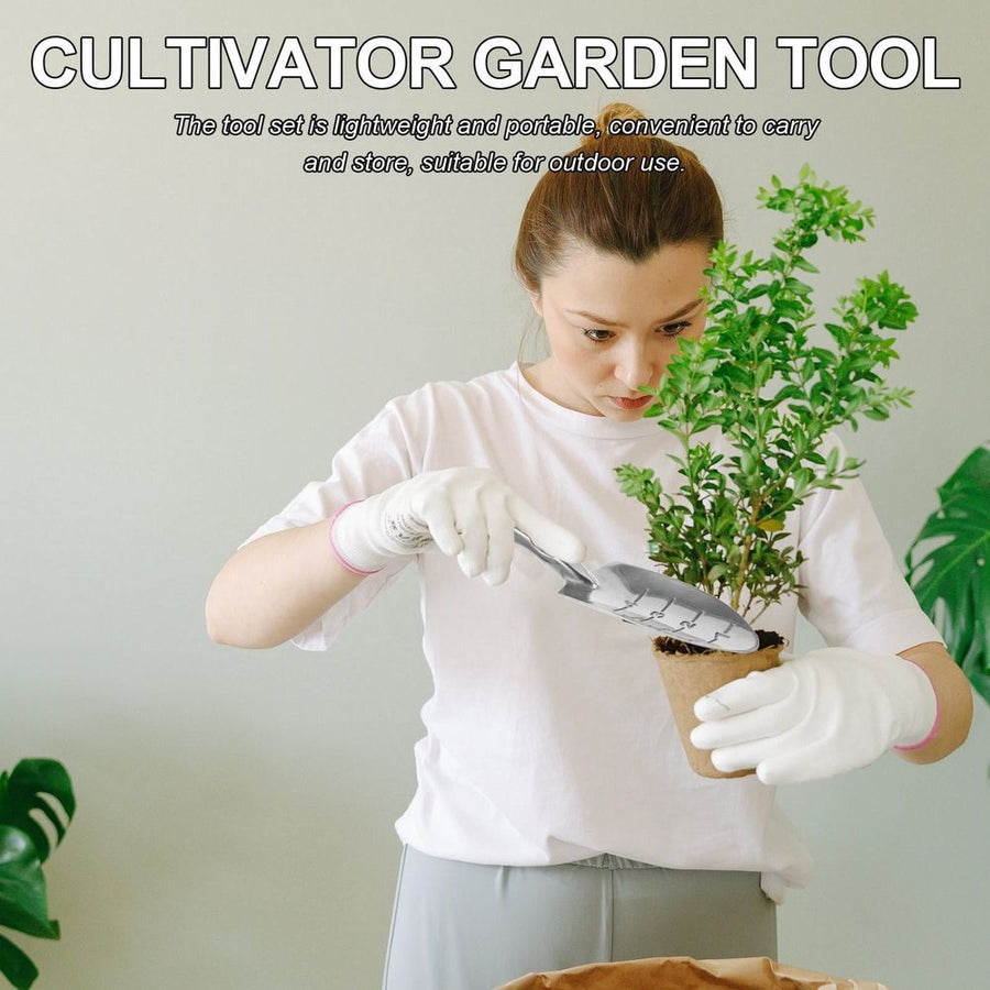 Heavy-Duty Aluminum Alloy Hand Trowel and Cultivator Tool for Gardening and Soil Preparation