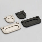 5 pcs Concealed Flip Handle Mount Finger Edge Pull Concealed Handle For Cabinet Cupboard Wardrobe Silver Black