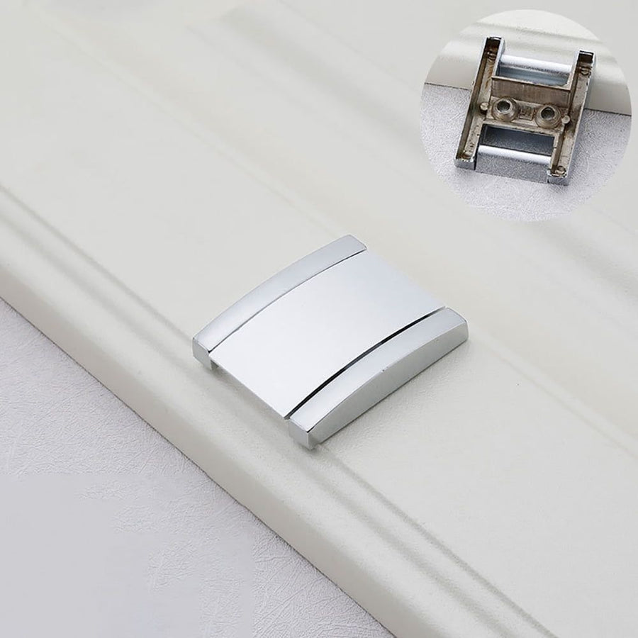 5 pcs Concealed Flip Handle Mount Finger Edge Pull Concealed Handle For Cabinet Cupboard Wardrobe Silver Black
