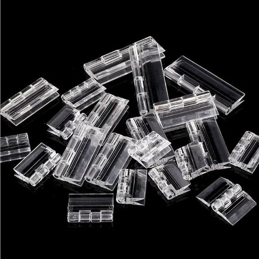 10× Clear Acrylic Hinge Tools for Cabinet Drawer DIY Crafts Making Folding Transparent 65×40mm