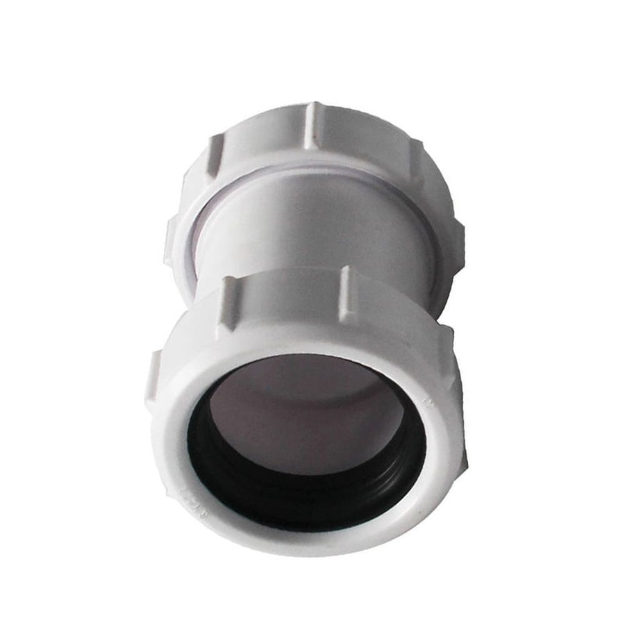 40mm Straight Pipe Connector PVC 1/2" Bath Waste Pipe Join White Black