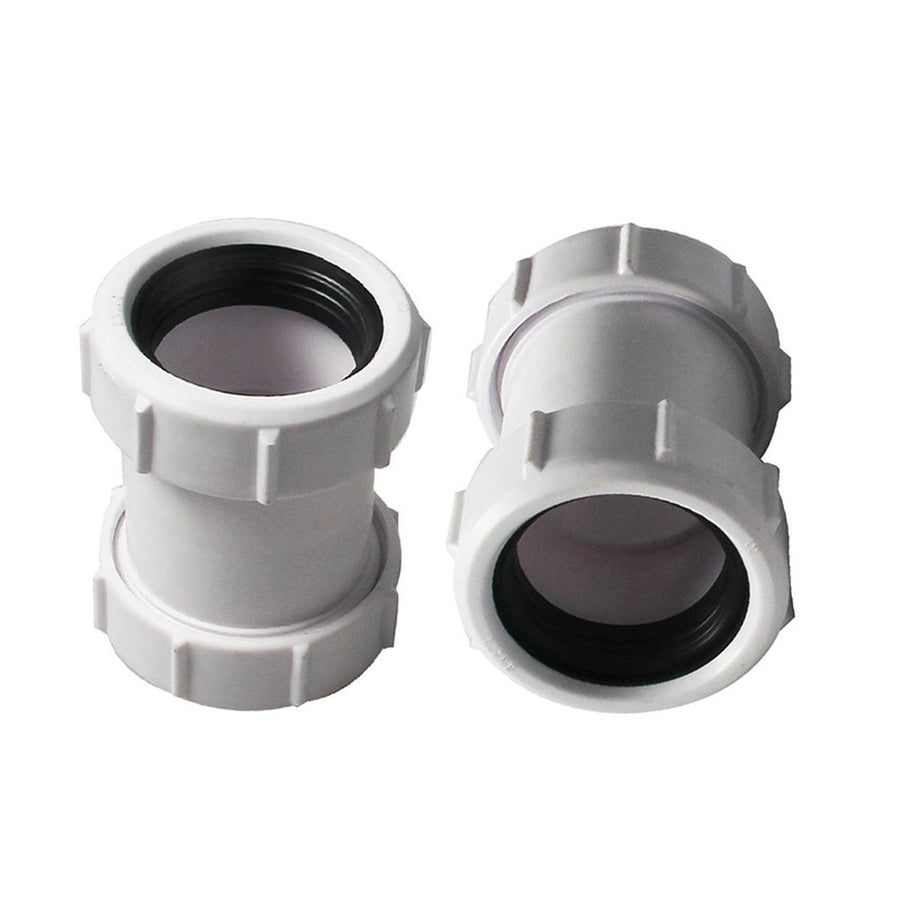 40mm Straight Pipe Connector PVC 1/2" Bath Waste Pipe Join White Black