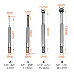 4 Pcs Steel Full Ball Type Gage Telescoping Hole Gages Set Tensile Column Mesuring Tool Silver