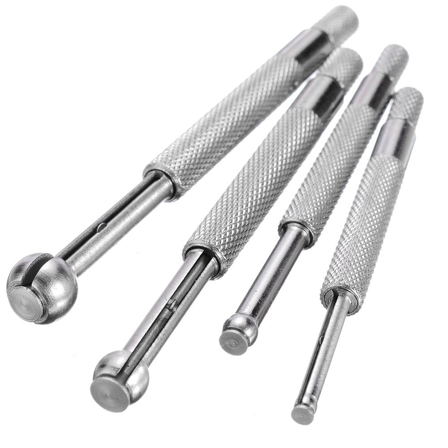 4 Pcs Steel Full Ball Type Gage Telescoping Hole Gages Set Tensile Column Mesuring Tool Silver