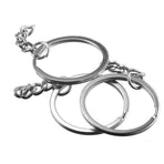 20Pcs Metal Split Rings Chain Circle Key Ring Keychain Silver