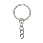 20Pcs Metal Split Rings Chain Circle Key Ring Keychain Silver
