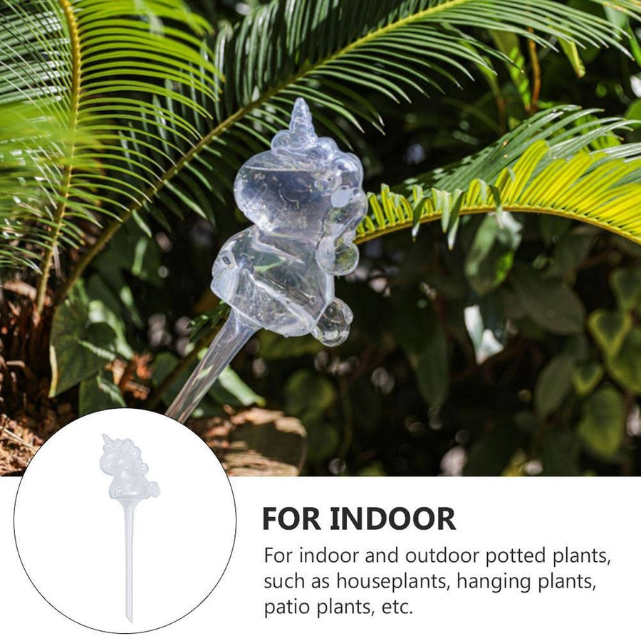 2Pcs White Plastic Automatic Watering Bulb for Plants with Unicorn Shape Design