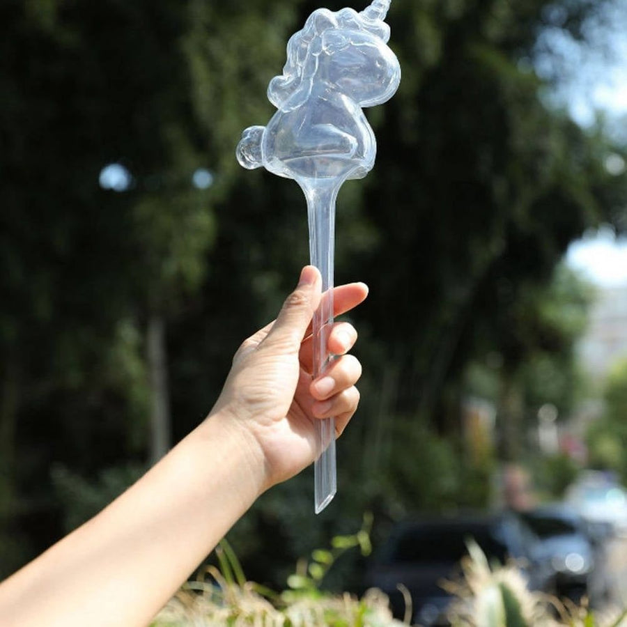 2Pcs White Plastic Automatic Watering Bulb for Plants with Unicorn Shape Design