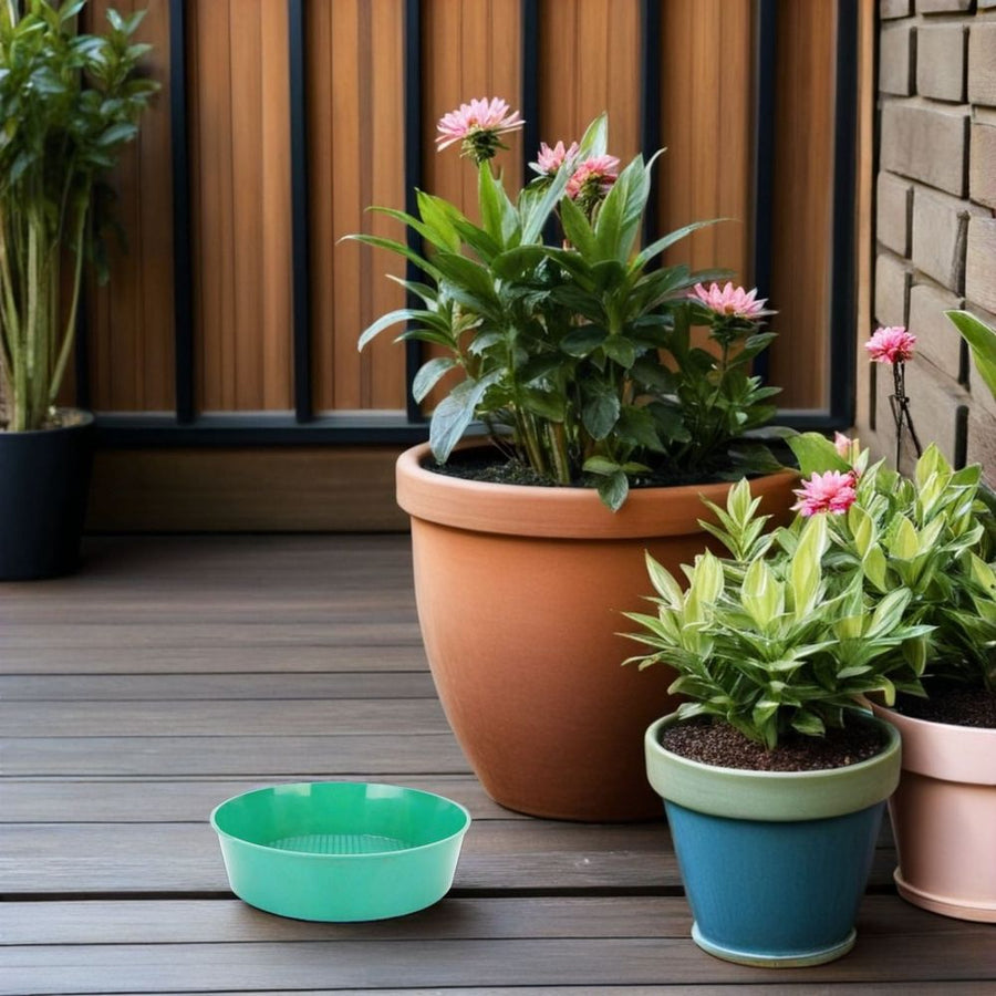 Green Plastic Garden Sifter with Mesh Screen for Home, Backyard, and Outdoor Use