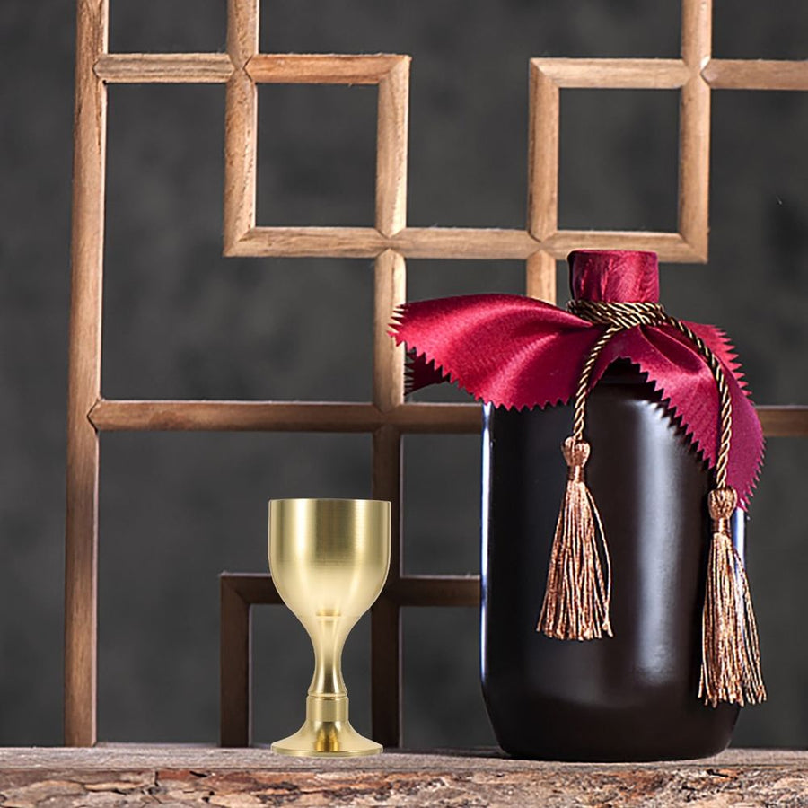 Golden Brass Goblet Multi-Function Tabletop Offering Cup for Storage