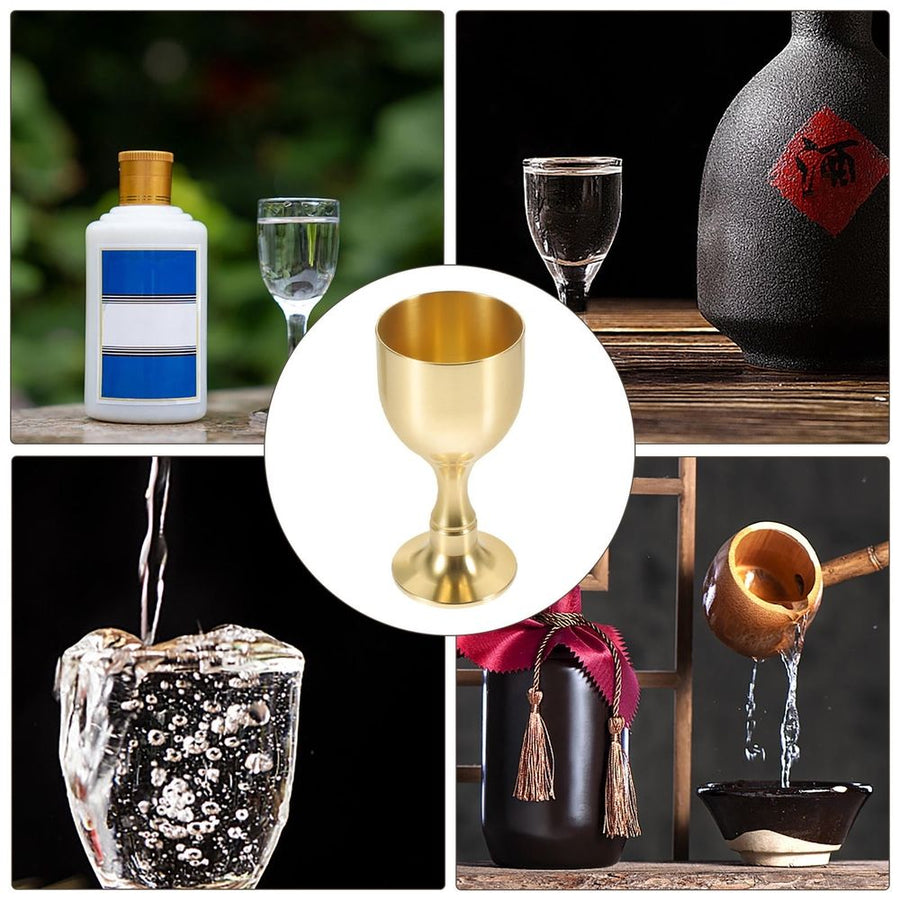 Golden Brass Goblet Multi-Function Tabletop Offering Cup for Storage