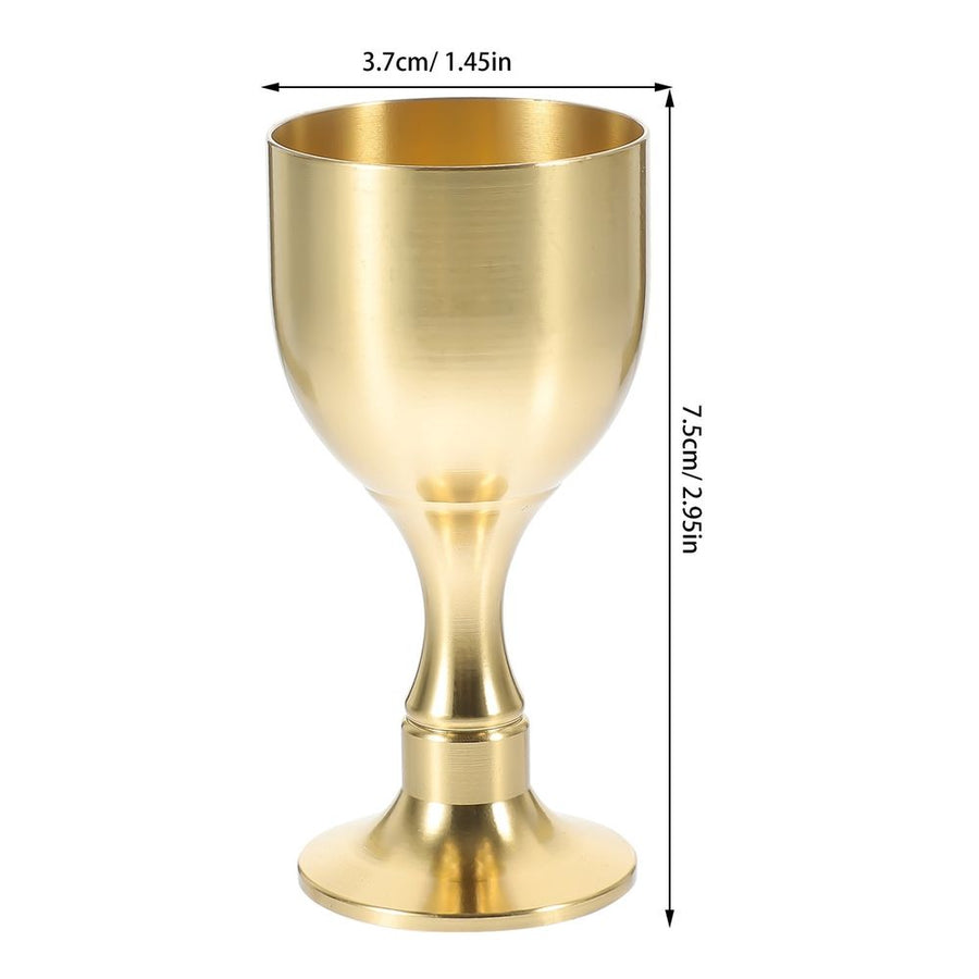 Golden Brass Goblet Multi-Function Tabletop Offering Cup for Storage