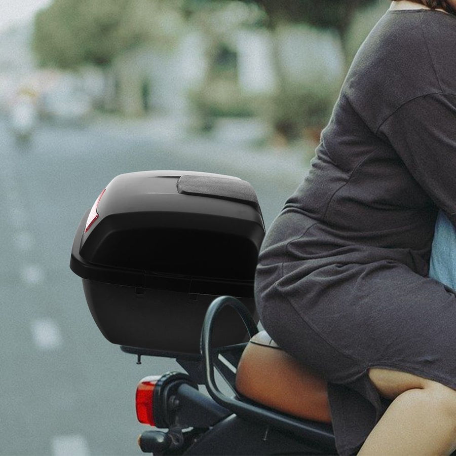 Large Capacity Motorcycle Top Box Black Storage Trunk Luggage Carrier Case for Secure Riding Storage