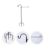 Iron Shepherd Hook with Black for Hanging Outdoor Yard Lights and Garden Decor