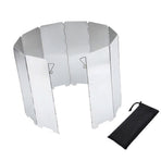 1Set Outdoor Stove Screen Plated Silver Aluminum Foldable Windproof Panel for Camping Bbq Cooking