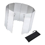 1Set Outdoor Stove Screen Plated Silver Aluminum Foldable Windproof Panel for Camping Bbq Cooking