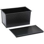 Black Carbon Steel Loaf Pan with Lid Nonstick Bread Baking Pan for Kitchen Use