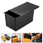 Black Carbon Steel Loaf Pan with Lid Nonstick Bread Baking Pan for Kitchen Use